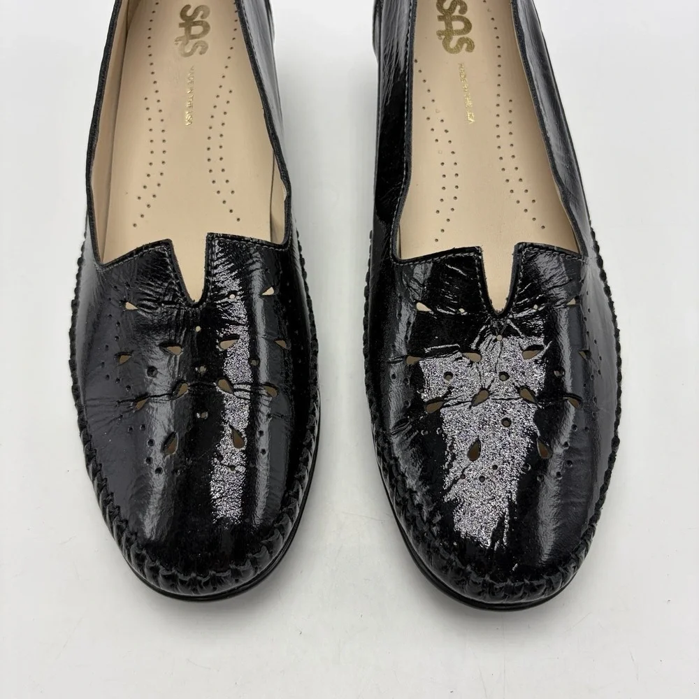 SAS Sonyo Black Patent Leather Dress Pumps Womens 8 M Heel Shoe Comfort